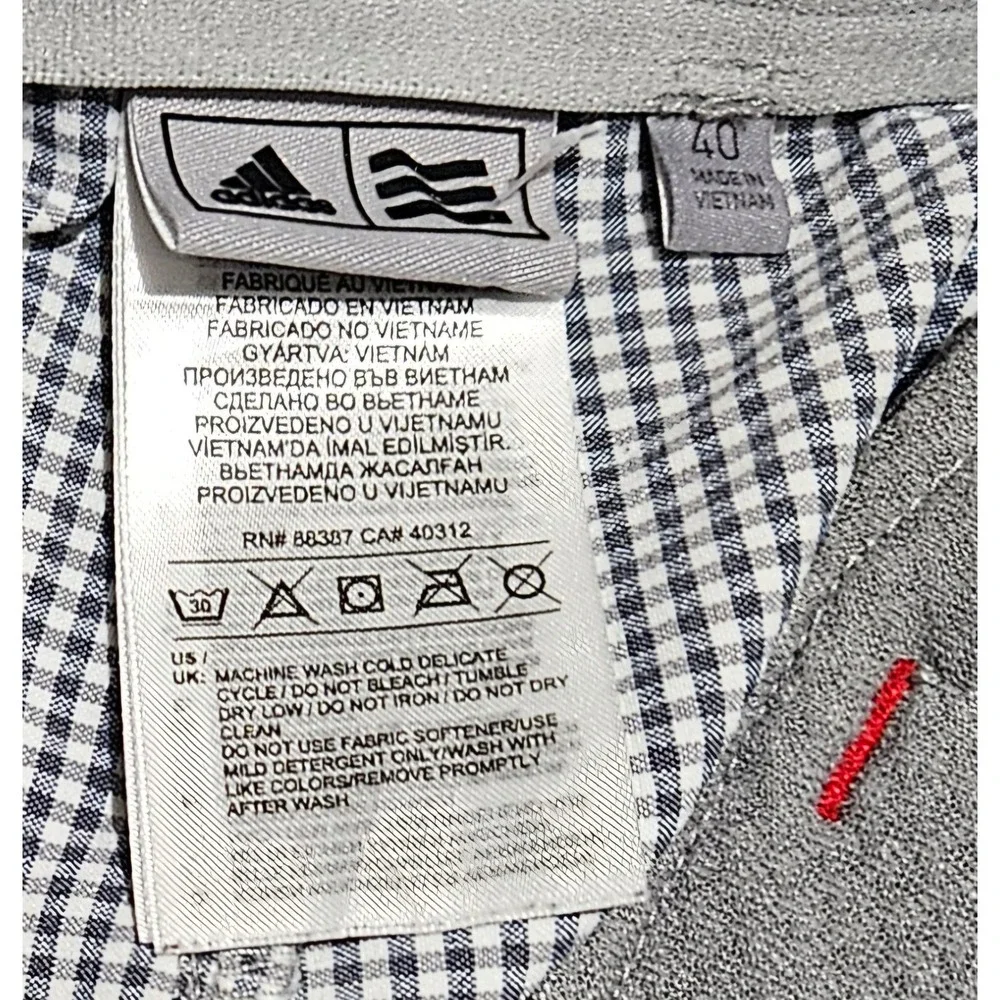 Adidas Golf Mens Ultimate365 Gingham Check Shorts Grey White DP0303 Size 40